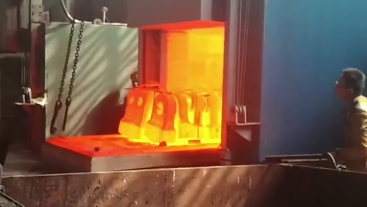 High-chromium iron hammers leaving the furnace